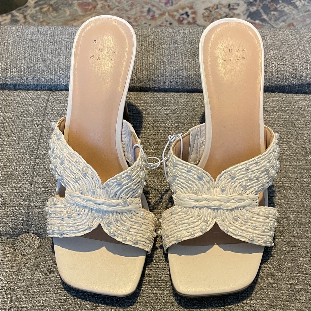 A New Day Cream Beaded Heels